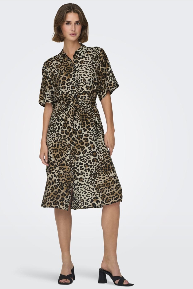 JDYBARBARA 2/4 MIDI SHIRT DRESS WVN 15323341 Seedpearl/LEO