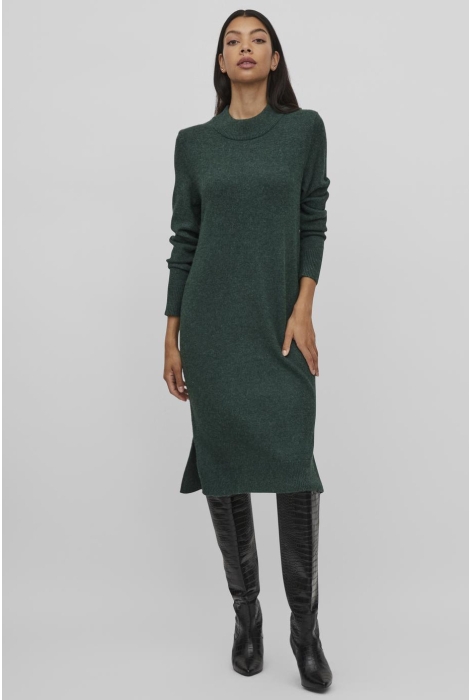 Vila viril crew neck l/s midi dress - no