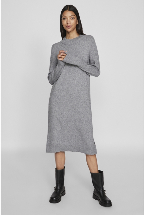 Vila viril crew neck l/s midi dress - no