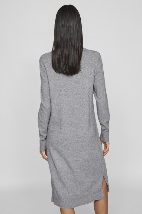 Vila viril crew neck l/s midi dress - no