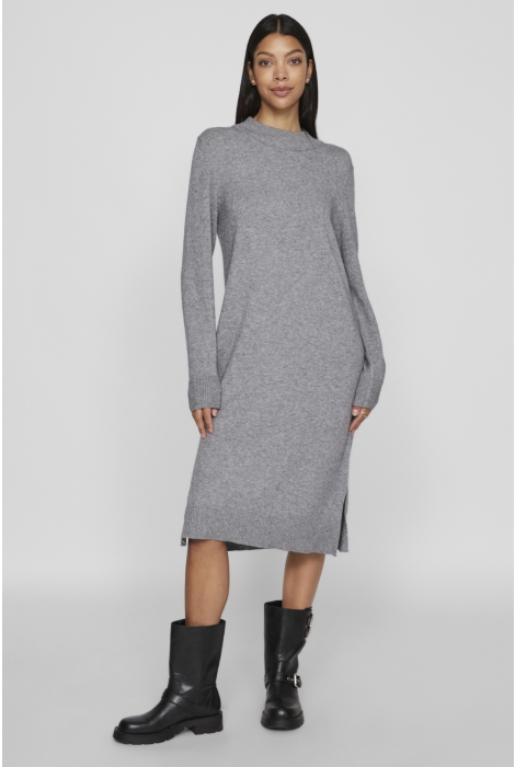 Vila viril crew neck l/s midi dress - no