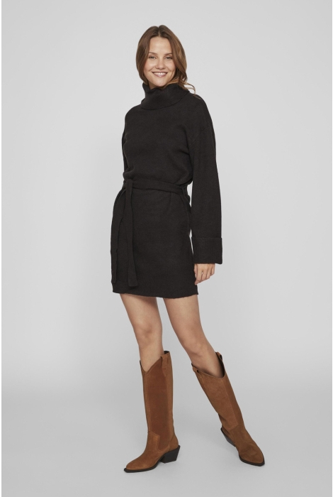 Vila virolfie l/s tie belt knit dress -