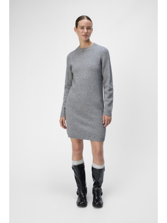 Object Jurk OBJFENYA RE L/S KNIT SHORT DRESS DI 23044633 Medium Grey Melange