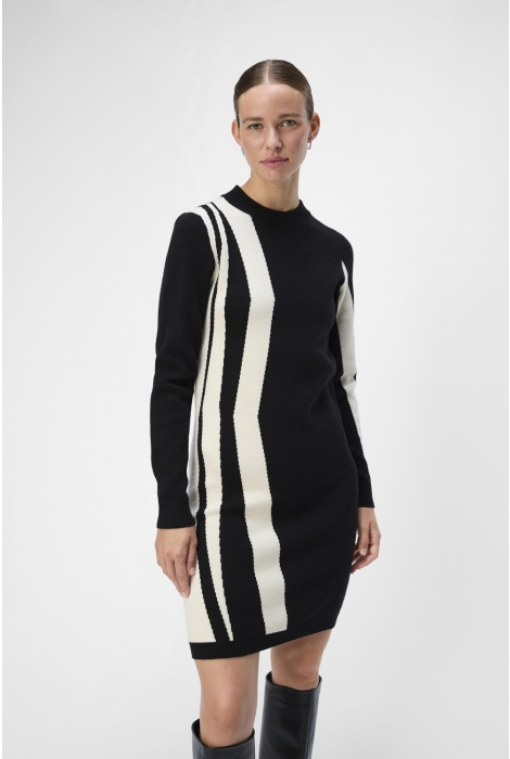 Object objray l/s knit dress aop noos