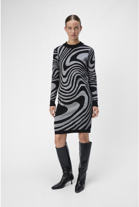 Object objray l/s knit dress aop noos