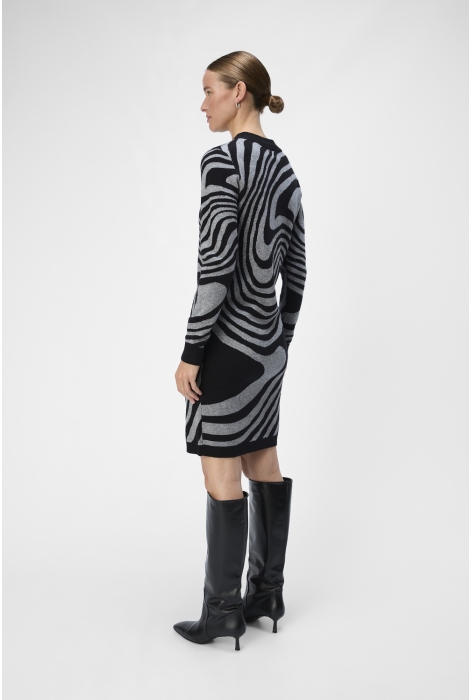 Object objray l/s knit dress aop noos