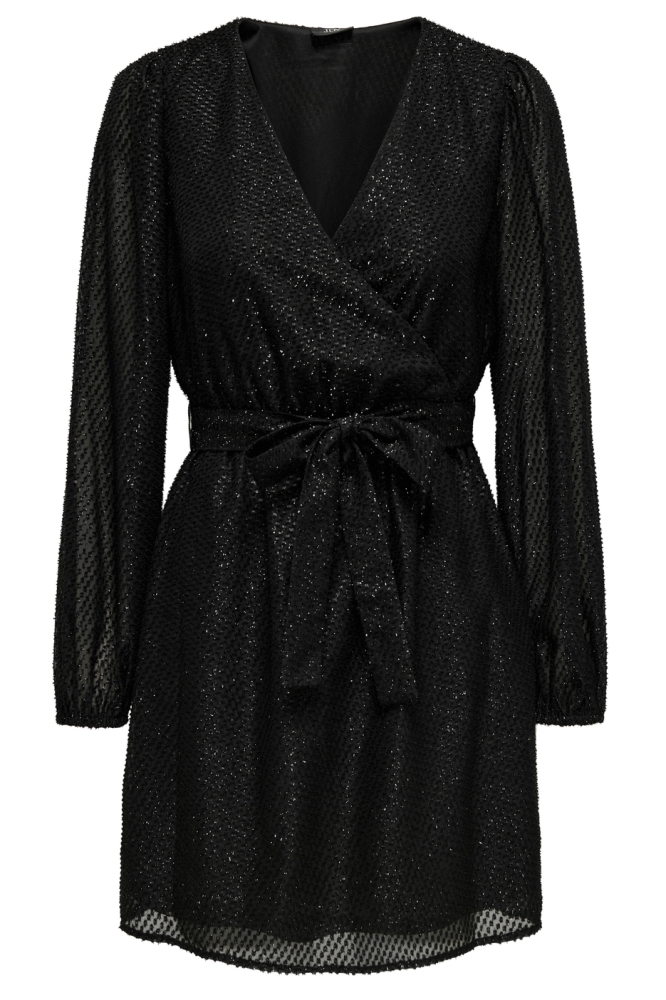 JDYROXY L/S V-NECK WRAP DRESS WVN 15335628 BLACK