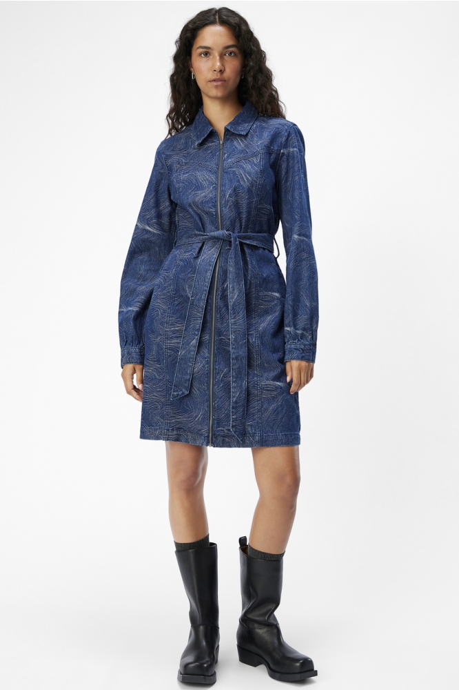 OBJXONJA DENIM RE L/S DRESS 135 23045308 DARK BLUE DENIM