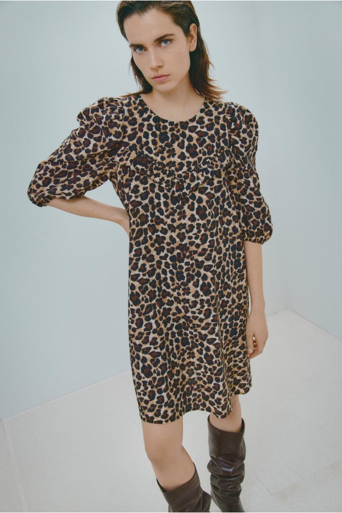 VIORLA 2/4 DRESS 14105031 BLACK/LEO