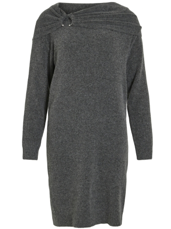 Vila Jurk VIKENYA OFFSHOULDER SHORT KNIT DRES 14105980 DARK GREY MELANGE