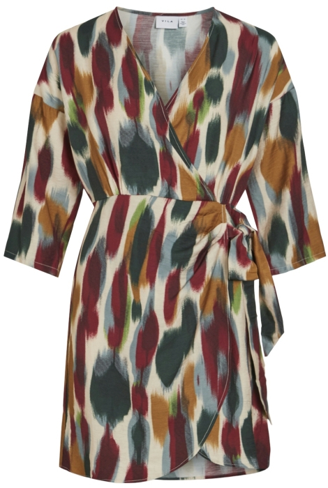 Vila virano art 3/4 wrap dress/c29