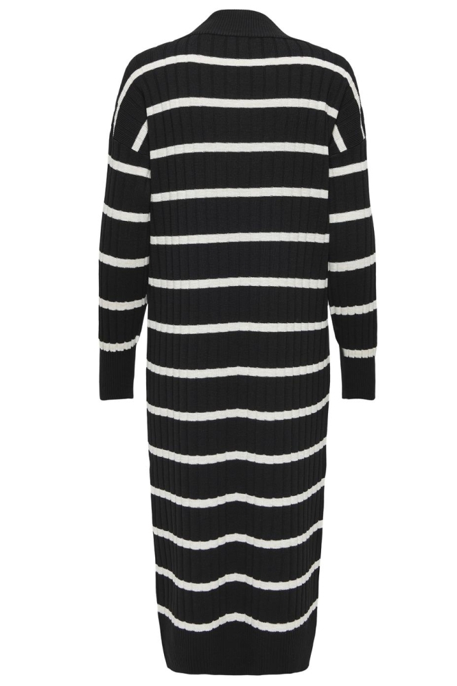 ONLNEW TESSA L/S MIDI V DRESS KNT N 15236372 BLACK/W.PUMICE