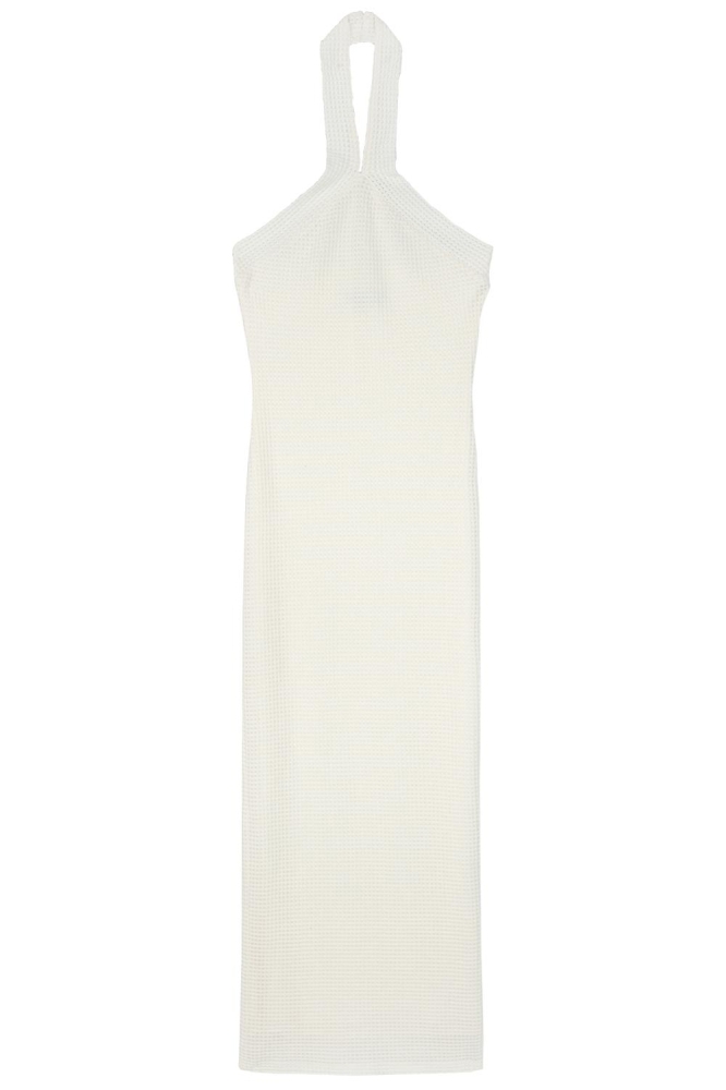 RIVA LADIES KNITTED LONG DRESS R2406390570 001 WHITE