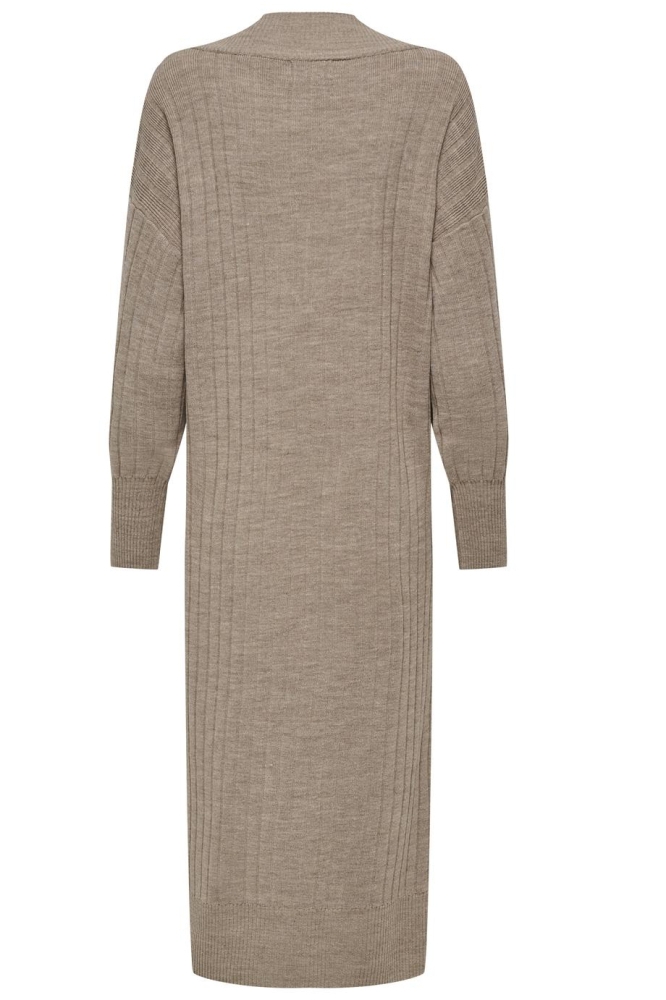 ONLNEW TESSA L/S MIDI V DRESS KNT N 15236372 BEIGE/W MELANGE