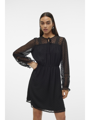 Vero Moda Jurk VMLEAH LS SHORT LACE DRESS WVN GA 10314693 Black