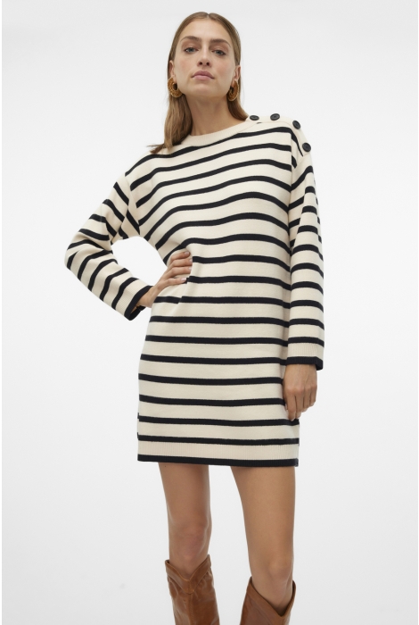 Vero Moda vmsaba ls o-neck button dress ga