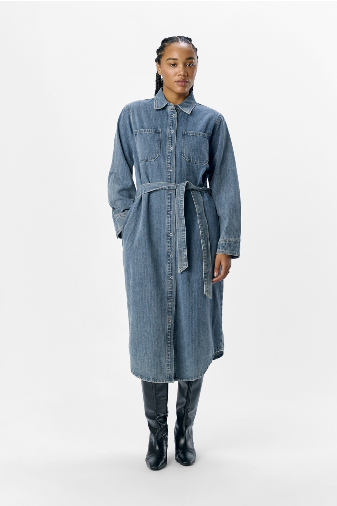 OBJDAYAN RE L/S DENIM SHIRT DRESS 1 23045966 Medium Blue Denim