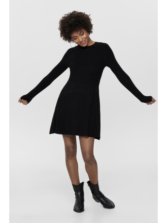 Only Jurk ONLALMA L/S O-NECK DRESS KNT NOOS 15185761 Black