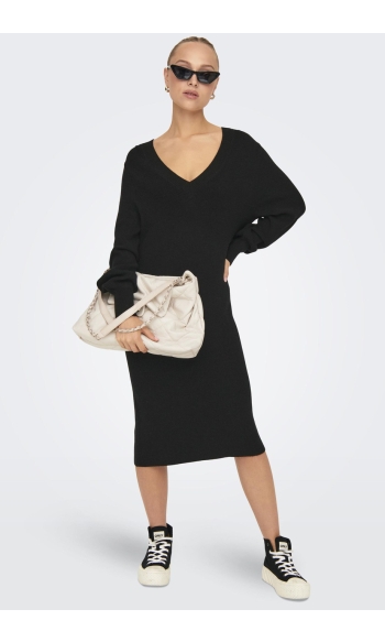 ONLKATIA LS V-NECK DRESS KNT NCA 15312844 BLACK