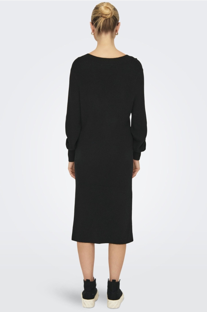 ONLKATIA LS V-NECK DRESS KNT NCA 15312844 BLACK