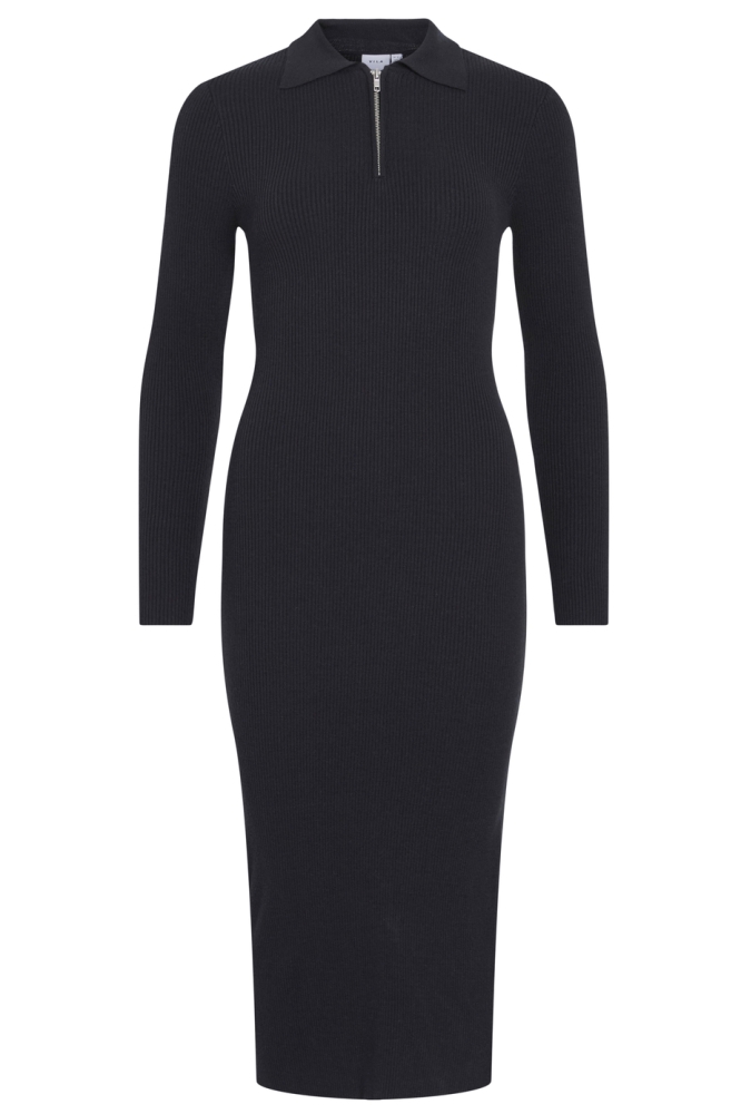 VIMEILANI L/S COLLAR KNIT LONG DRES 14104612 BLACK BEAUTY