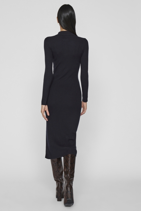 Vila vimeilani l/s collar knit long dres