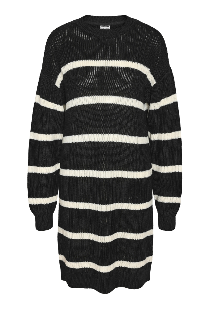 NMMAYSA L/S O-NECK KNIT DRESS NOOS 27027577 Black stripes eggnog