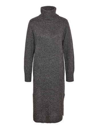 Noisy may Jurk NMVIOLA L/S ROLLNECK KNIT DRESS FWD 27026911 Dark grey melange