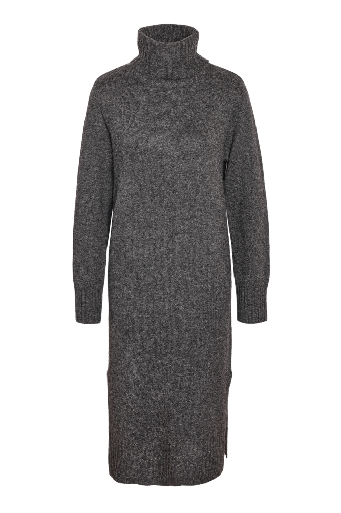 NMVIOLA L/S ROLLNECK KNIT DRESS FWD 27026911 Dark grey melange