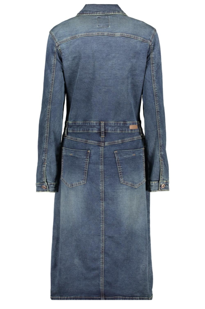 MIDI DENIM JURK MET LANGE MOUWEN 47501 10 MID BLUE DENIM