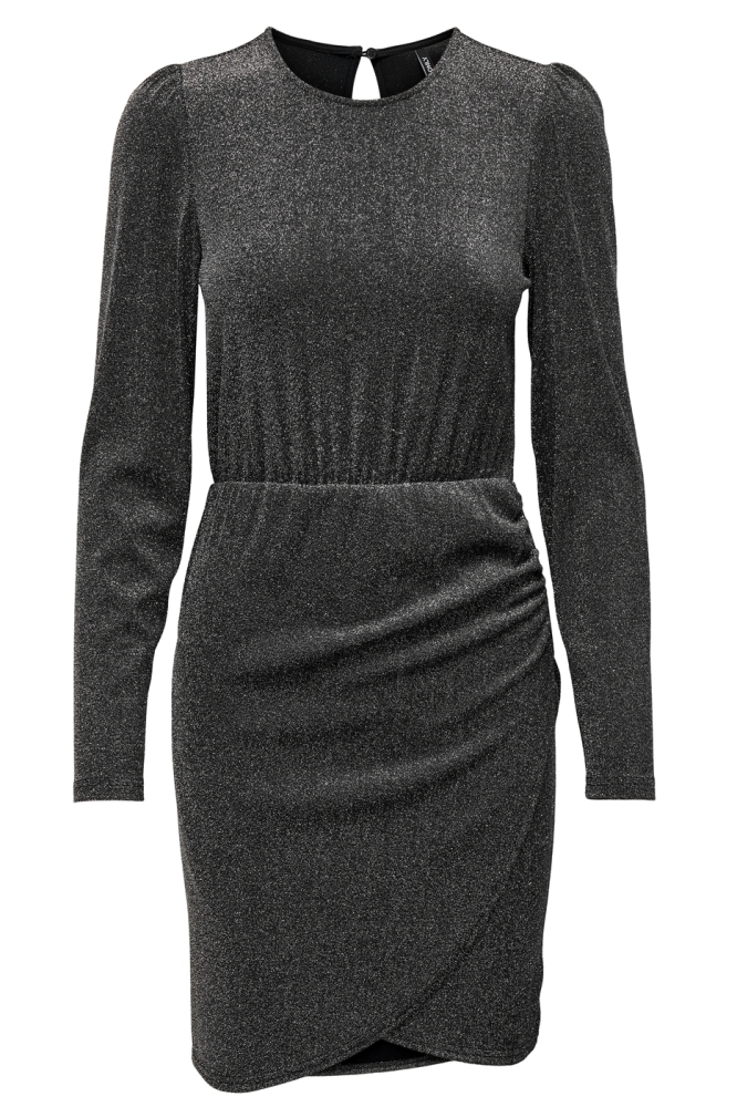 ONLRICH L/S GLITTER DRESS JRS 15278046 BLACK/SILVER