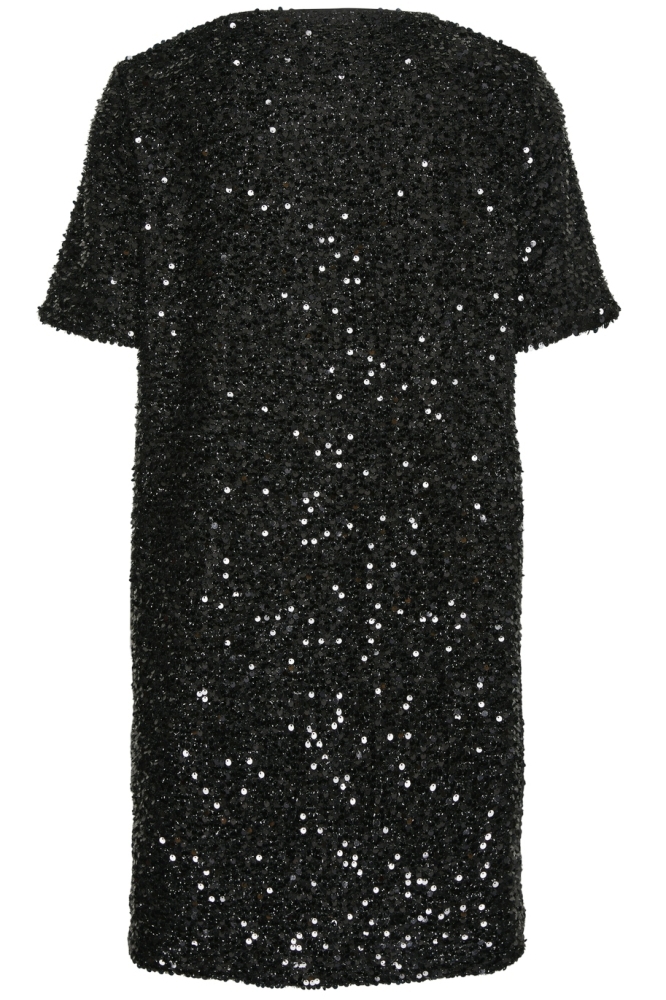 PCSERENA SEQUIN SS O-NECK DRESS MM 17150887 Black/Black sequ