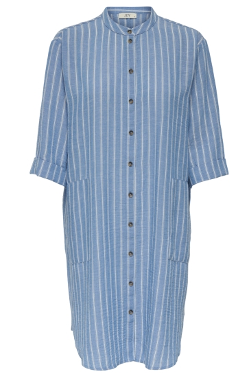 Jacqueline de Yong Jurk JDYEMILIA 7/8 SHIRT DRESS WVN EXP 15350770 CASHMERE BLUE/CLOUD DANCER