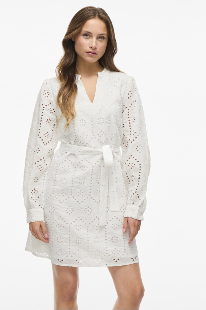 VISINE L/S SHORT DRESS 14106078 BRIGHT WHITE