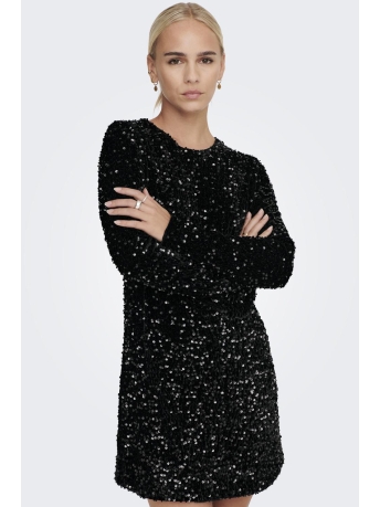 Only Jurk ONLANIKA SEQUIN LS DRESS WVN 15278822 Black