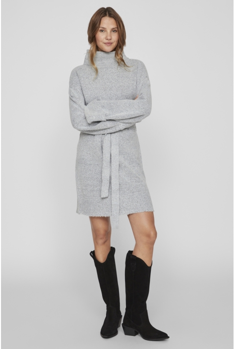 Vila virolfie l/s tie belt knit dress -