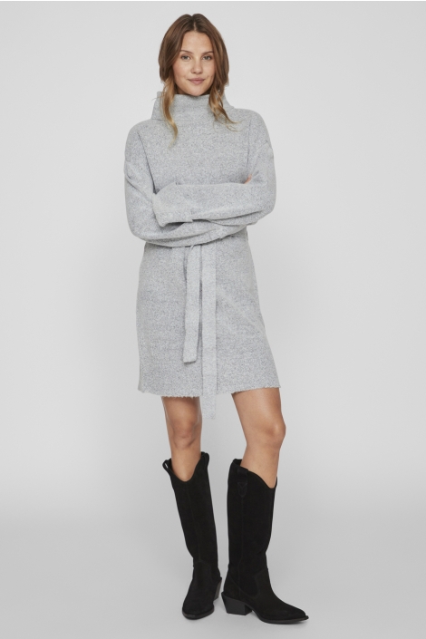 Vila virolfie l/s tie belt knit dress -