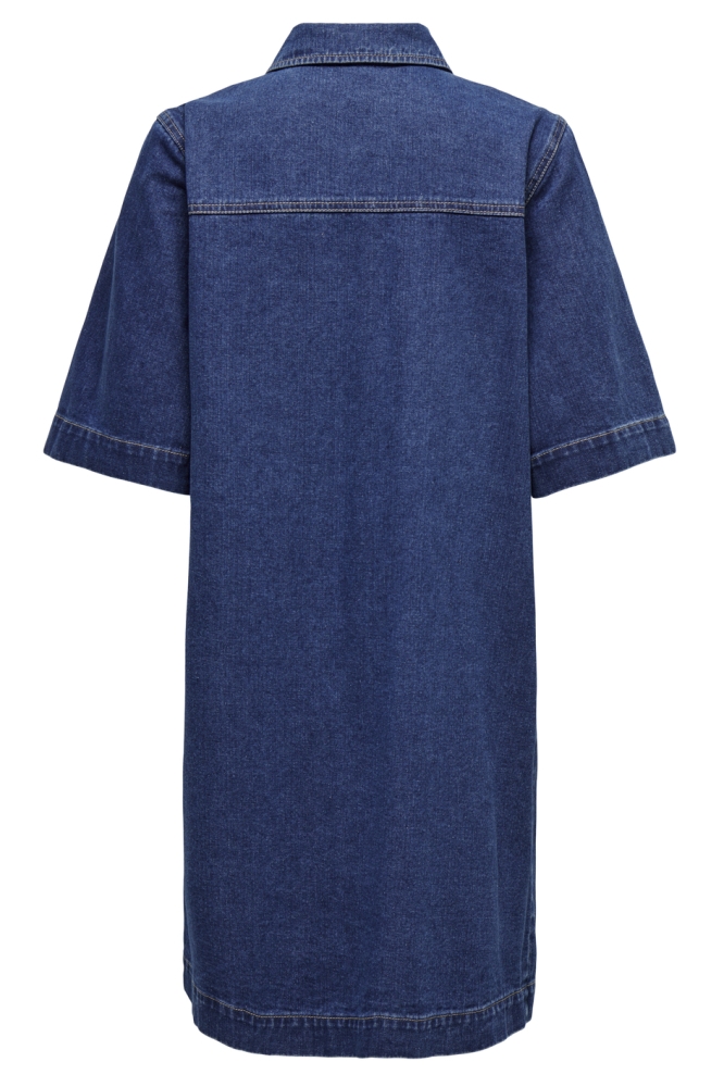 ONLBELLE S/S BUTTON DRESS DNM GUA N 15324384 DARK BLUE DENIM