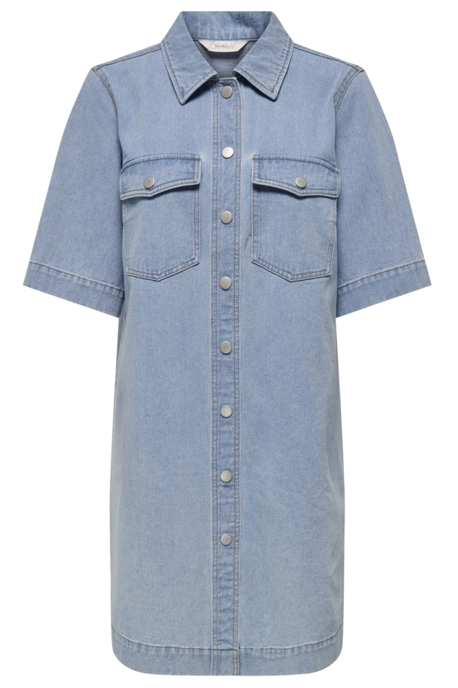 ONLBELLE S/S BUTTON DRESS DNM GUA N 15324384 LIGHT BLUE DENIM