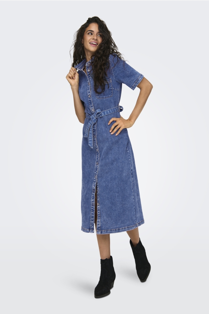 ONLLANA SS LONG DRESS DNM REA258 NO 15283308 Medium Blue Denim