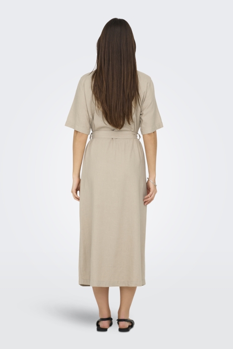 Only onlcaro s/s linen bl belt dress cc