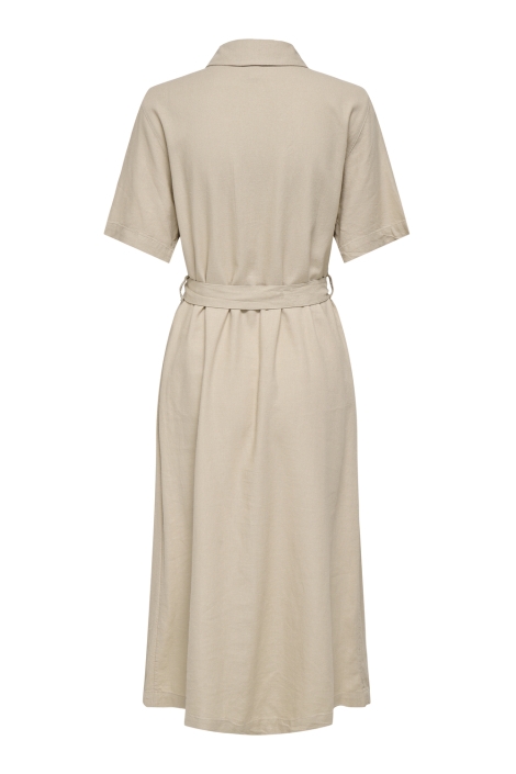 Only onlcaro s/s linen bl belt dress cc