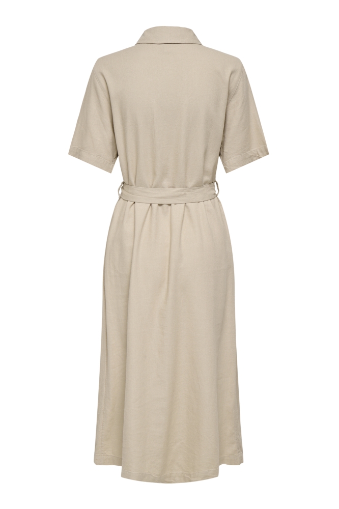 ONLCARO S S LINEN BL BELT DRESS CC 15338884 OXFORD TAN