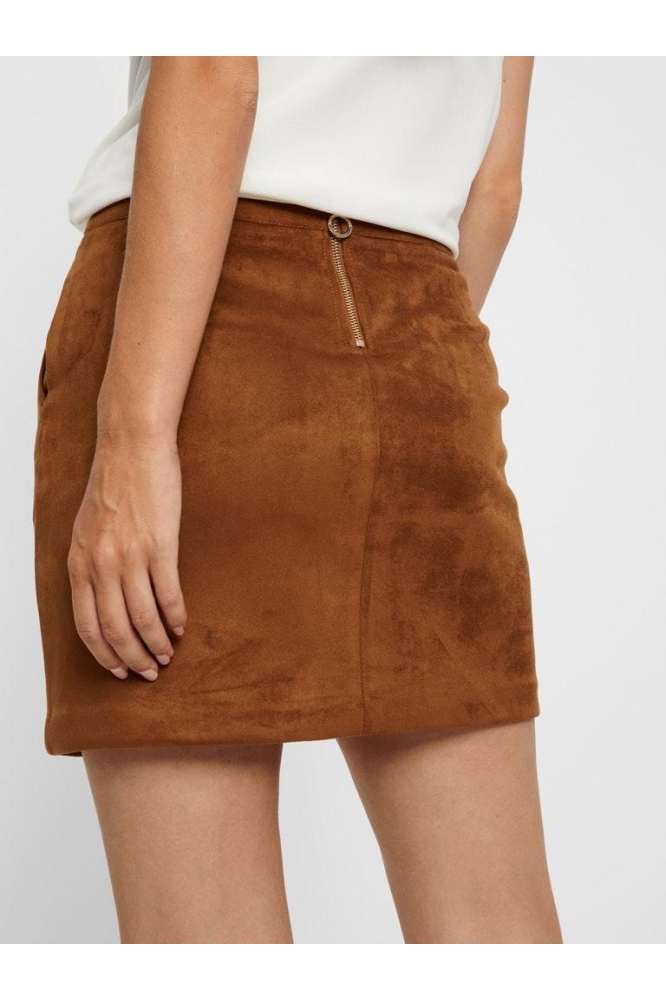 VMDONNADINA FAUX SUEDE SHORT SKIRT 10210430 Cognac