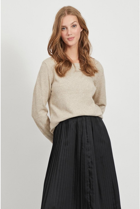 Vila viril o-neck l/s knit top - noos