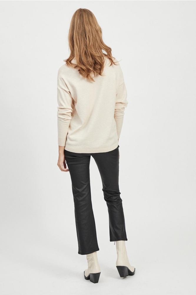 OBJTHESS L/S V-NECK KNIT PULLOVER N 23034470 SANDSHELL