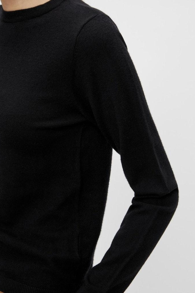 OBJTHESS L/S O-NECK KNIT PULLOVER N 23034469 BLACK