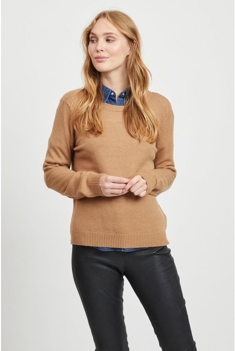 Vila viril o-neck l/s knit top - noos