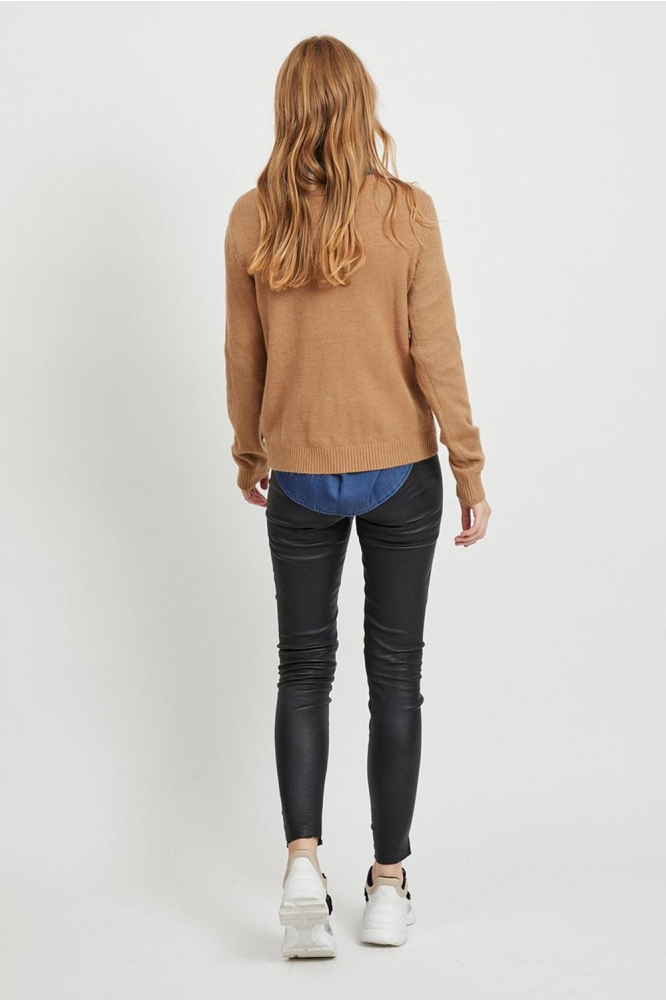 VIRIL O-NECK L/S KNIT TOP - NOOS 14054177 TIGERS EYE/MELANGE