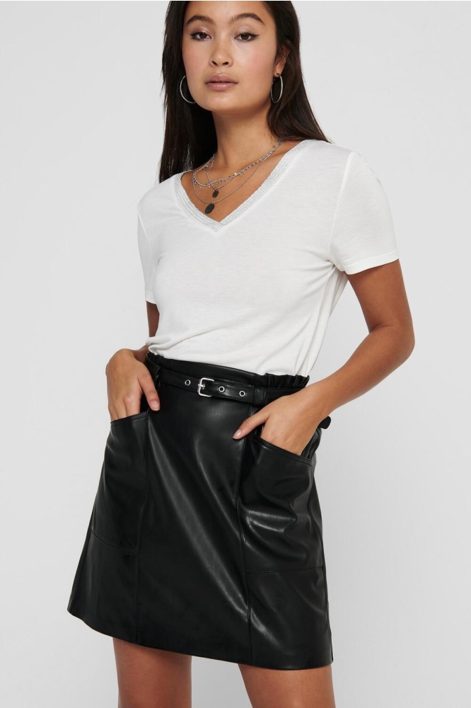 ONLHEIDI FAUX LEATHER SKIRT OTW NOO 15229099 BLACK